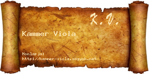 Kammer Viola névjegykártya